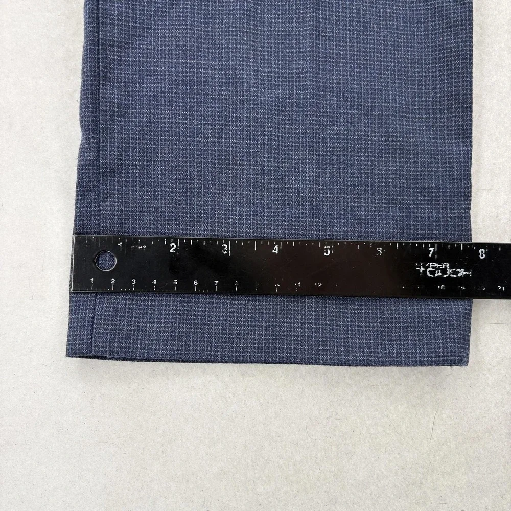 Brooks Brothers Regent Fit Dress Pants Mens 34x32 Blue Wool Stretch Check Tweed